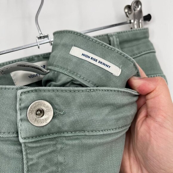 Vinyard Vines Jamie High-Rise Garment-Dyed Jeans Size 35 Green Stretch Coastal - Picture 7 of 14